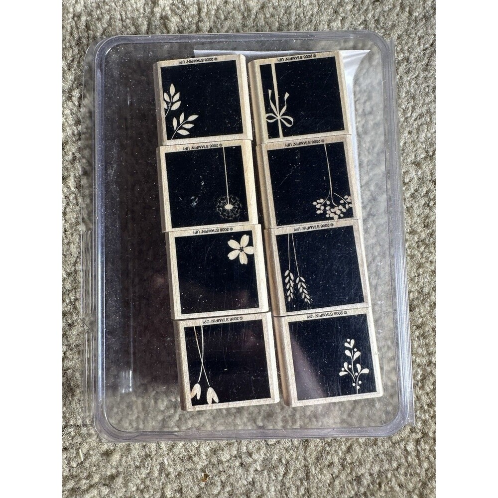 2006 Stampin' Up! Good Things Grow Wood Mount Rubber Stamps Set of 8 Floral